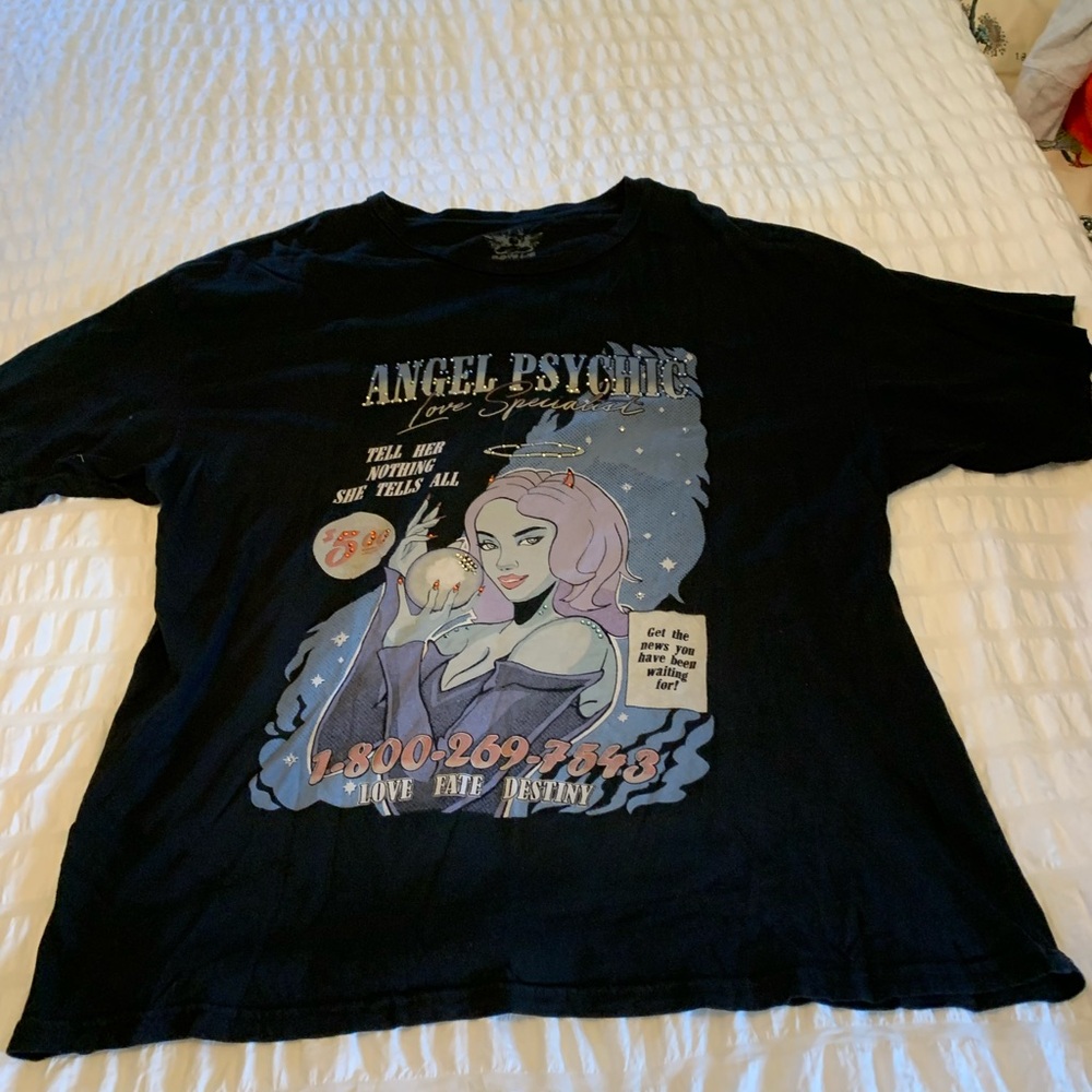 Boys Lie Black TShirt Cool Graphics Angel Psychic
